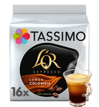 teaser tassimo lor espresso lungo colombia glass
